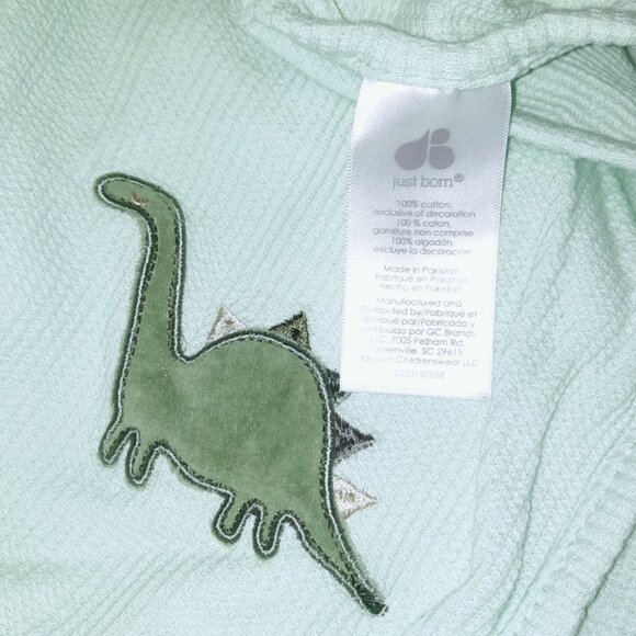 Just Born Gerber Dinosaur Thermal Waffle Weave Security Lovey Blanket 28" X 28" - Picture 3 of 3
